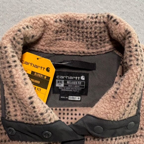 Carhartt Women’s Fleece Pullover Relaxed Fit Geo Aztec Warm Taupe Size XXL / 2XL - Picture 8 of 13